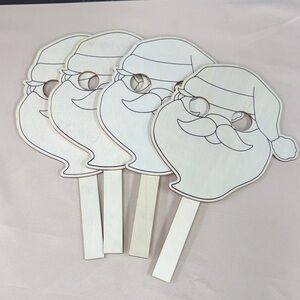 Creatology Wood Santa Mask Santa Face Wooden Party Photo Props - White plywood